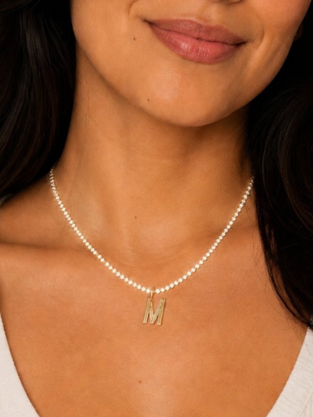 NEW - SugarFix By Baublebar Gold Jewel Adorned Initial Necklace - M